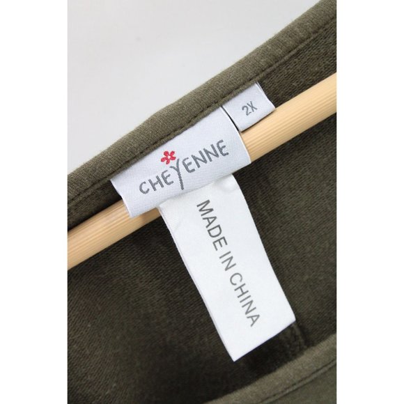 Cheyenne Tunic Dress Womens Brown Pullover Long Sleeve Floral Embroidered 2X - Picture 8 of 11